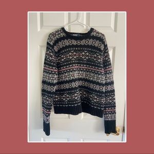 vintage polo wool fair isle sweater | size s